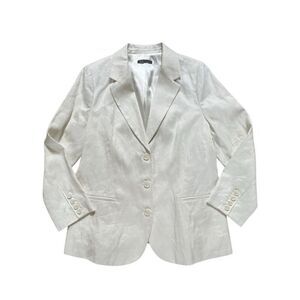 Vince White Linen/Cotton Single Breasted 3 Button Blazer Women’s 12